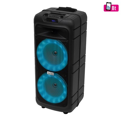 Boxa Party, 2x18cm, inel LED, acumulator - PAR 182BT